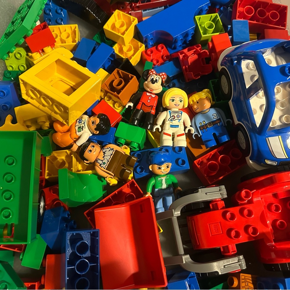 Lego Duplo Figures Blocks and Vehichles Lot
